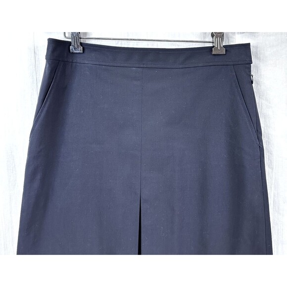 Theory Womens Black Cotton A-Line 4-Pockets Knee Length Skirt Sz 8 - Picture 2 of 11